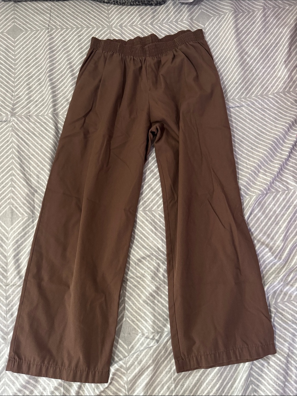 Unisex Wide-Leg Elastic Waist SCRUBS - Brown